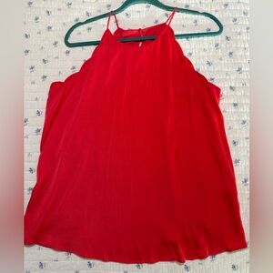 Naked Zebra Satin Coral Color Women's Scalloped Edge Tank top Size medium lined